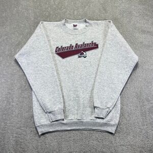 VINTAGE NHL Colorado Avalanche Sweatshirt Size Large Grey TNT Crewneck Hockey